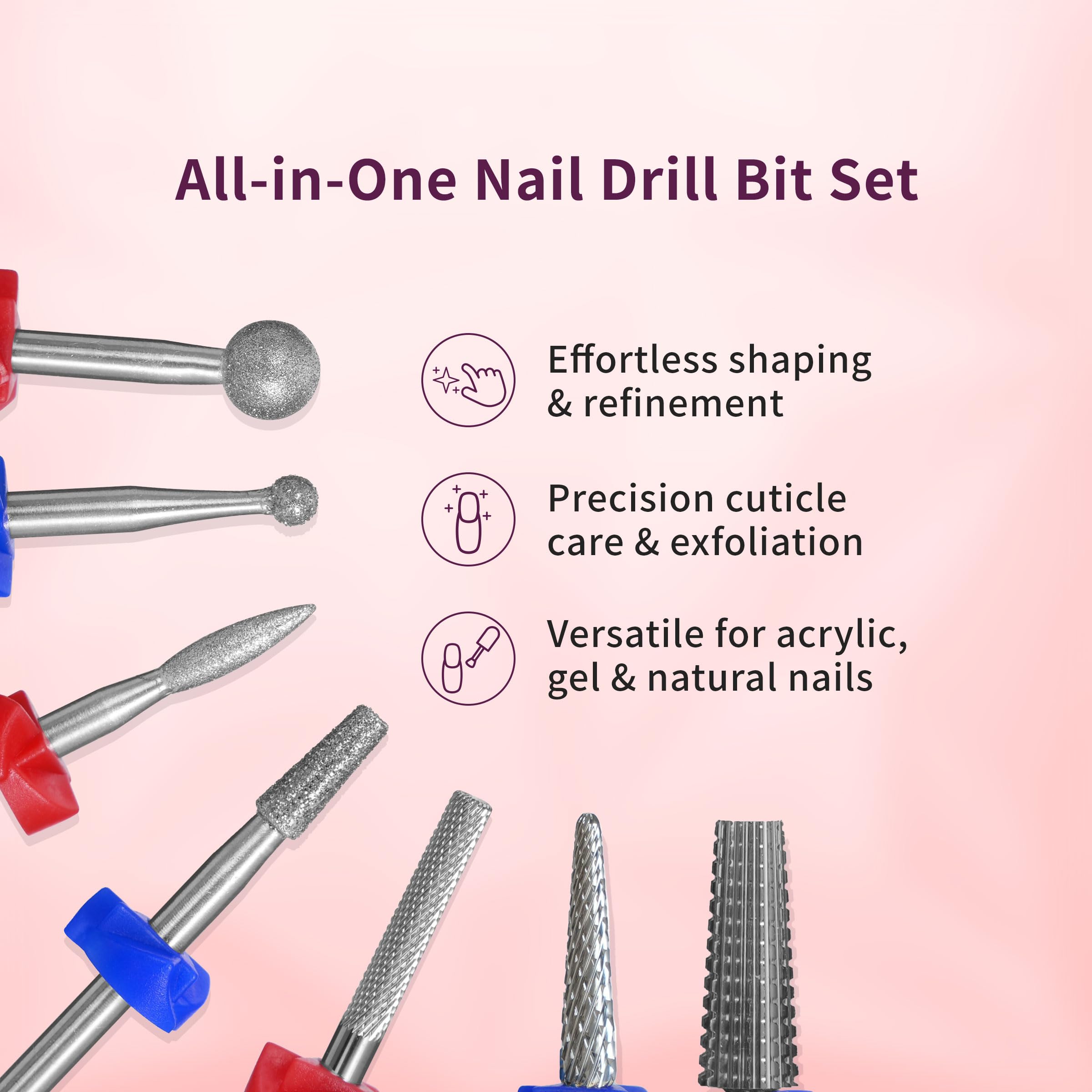 ネイルパーツ High premium quality nail drill Amazon.com: Delanie Professional Nail Drill Bits Set, Premium 7